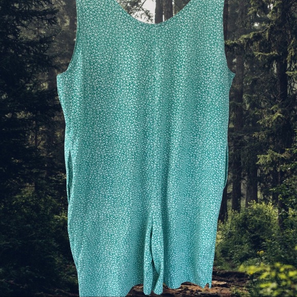 90s green abstract print romper - Picture 3 of 5